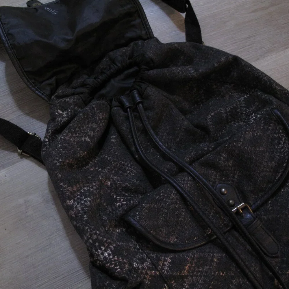 MOSSIMO Black Canvas Printed Backpack